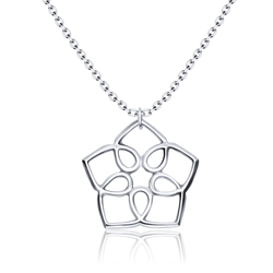 Flower Carved Silver Necklace SPE-3521